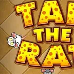 Título Tap the Rat con letras grandes y fondo de queso, rodeado de ilustraciones de ratones
