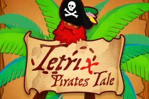 Título en un pergamino con estilo pirata frente a palmeras y un loro con sombrero de pirata