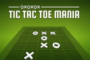 Tablero de juego verde con fichas de X y O en tres dimensiones