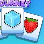 Tres fichas ilustradas con un girasol, un cubo de hielo y una fresa sobre un fondo azul con el texto JOURNEY en la parte superior