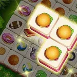 Tres fichas de hamburguesa brillando en un tablero de fichas con diversos alimentos ilustrados
