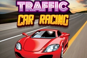 Coche deportivo rojo en una carretera con el texto Traffic Car Racing arriba