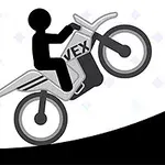 Persona en una motocicleta ascendiendo una pendiente con una señal de advertencia amarilla al lado