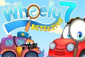 Carros caricaturescos con lupa y gafas de sol en un estilo animado