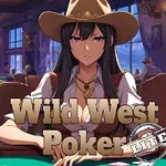 Mujer con sombrero vaquero sentada en una mesa de póker, rodeada de fichas, con un ambiente de salón del oeste