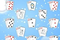 Invierno en este juego de Solitario, crea pilas en las 4 bases de As a Rey