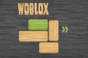 Bloques de madera en un patrón con uno verde sobre un fondo oscuro texturizado