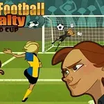 Jugadoras animadas de fútbol femenino en un partido, centradas en un tiro de penalti con una portera intentando detener el balón