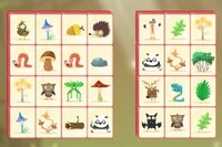 Un hermoso juego de mahjong en el bosque