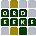 Cuadrícula de bloques grises, amarillos y verdes con el texto WORD SEEKER en letras blancas