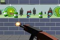 Juego de tiro estilo carnaval con zombies.